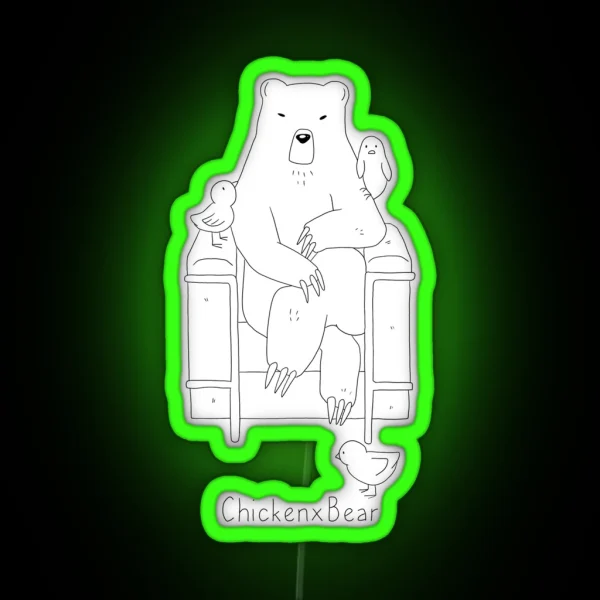 Chicken X Bear RGB Neon Sign
