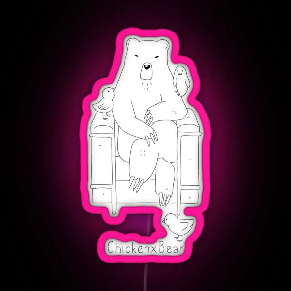 Chicken X Bear RGB Neon Sign