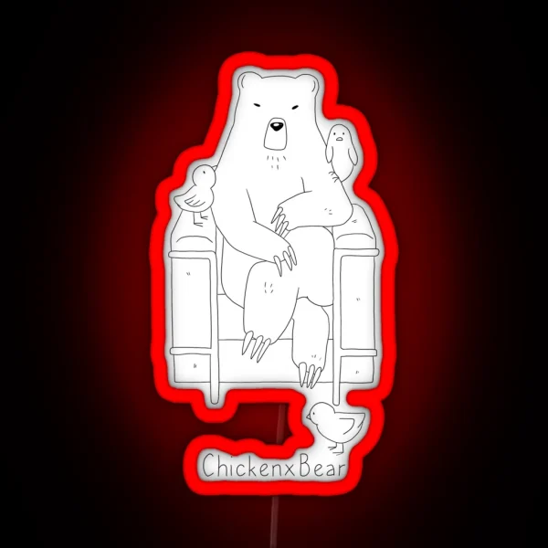 Chicken X Bear RGB Neon Sign