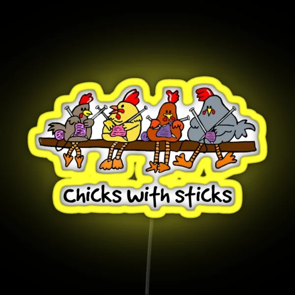 Chicks With Sticks RGB Neon Sign