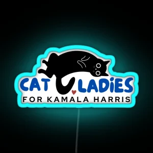 Childless Cat Ladies For Kamala RGB Neon Sign