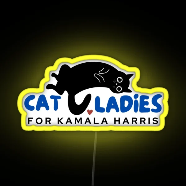 Childless Cat Ladies For Kamala RGB Neon Sign