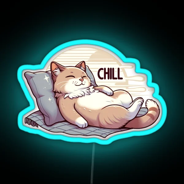 Chill Cat RGB Neon Sign