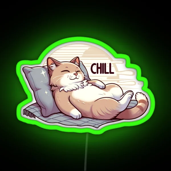 Chill Cat RGB Neon Sign