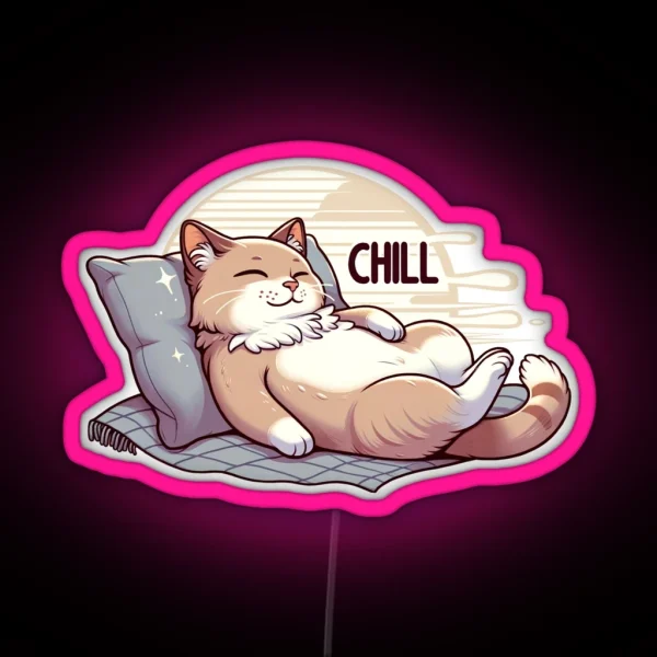 Chill Cat RGB Neon Sign