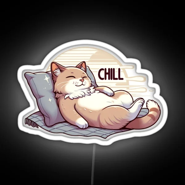Chill Cat RGB Neon Sign
