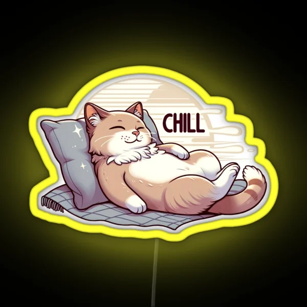 Chill Cat RGB Neon Sign
