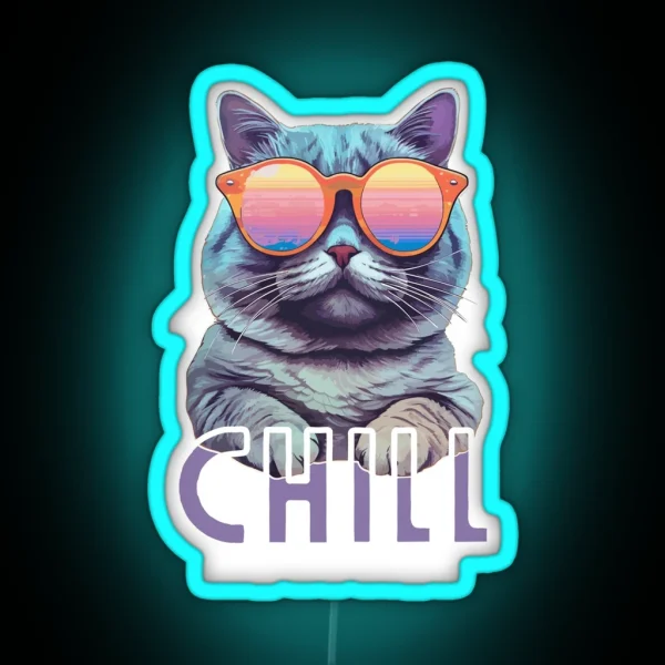 Chill Cat RGB Neon Sign