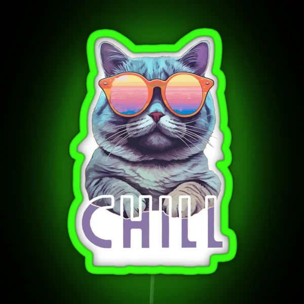 Chill Cat RGB Neon Sign