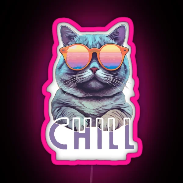 Chill Cat RGB Neon Sign