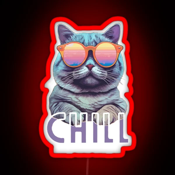 Chill Cat RGB Neon Sign