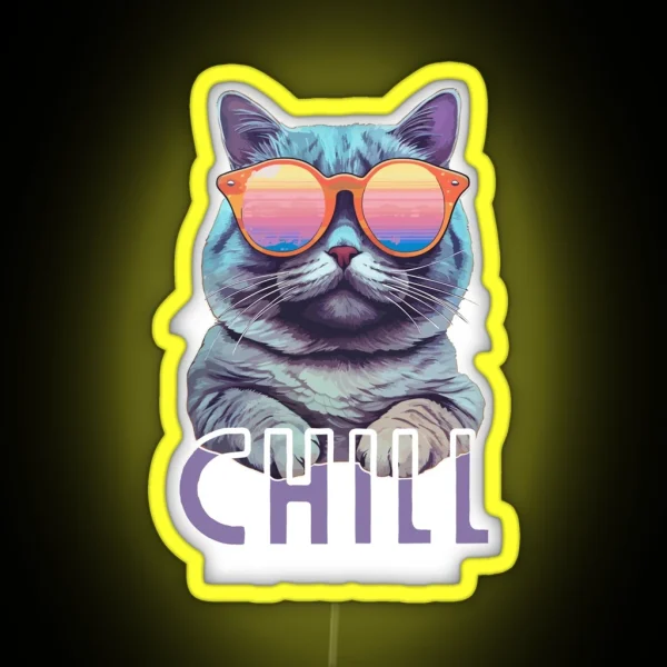 Chill Cat RGB Neon Sign