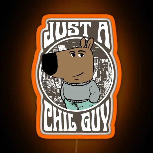 Chill Guy Badge RGB Neon Sign