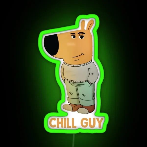 Chill Guy Funny Trend Meme RGB Neon Sign