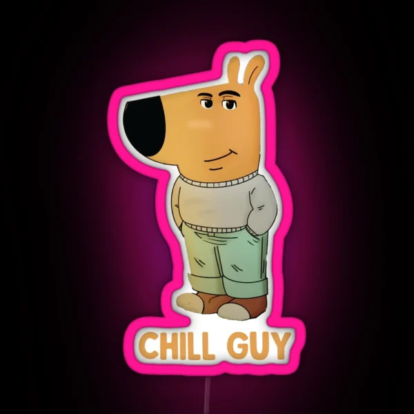 Chill Guy Funny Trend Meme RGB Neon Sign
