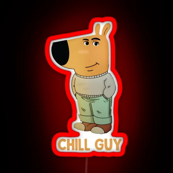 Chill Guy Funny Trend Meme RGB Neon Sign