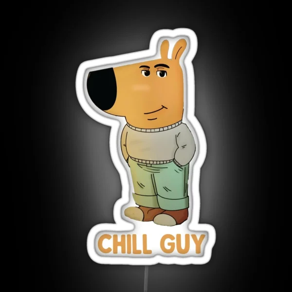 Chill Guy Funny Trend Meme RGB Neon Sign