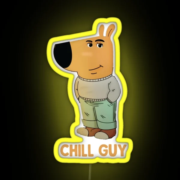 Chill Guy Funny Trend Meme RGB Neon Sign