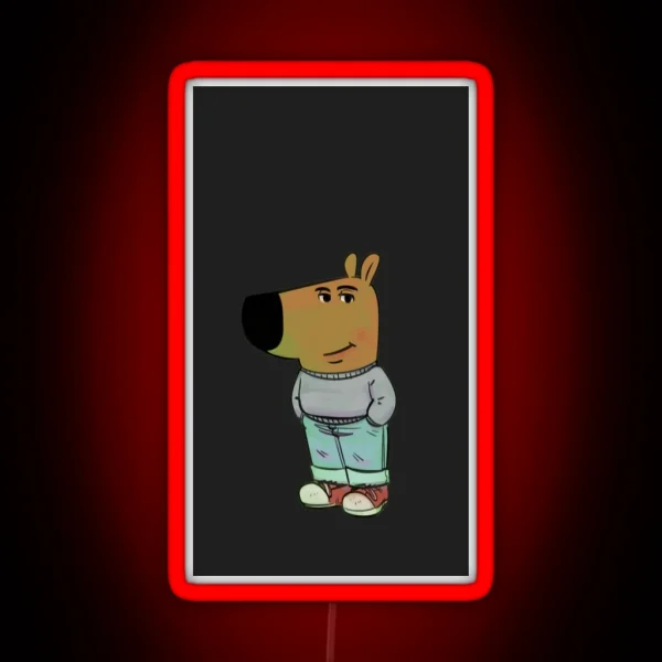 Chill Guy Meme Phone Case For Iphone And Samsung RGB Neon Sign