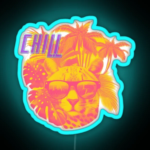 Chill Jungle Cat RGB Neon Sign