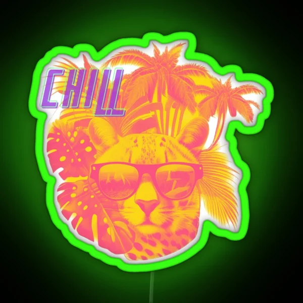 Chill Jungle Cat RGB Neon Sign