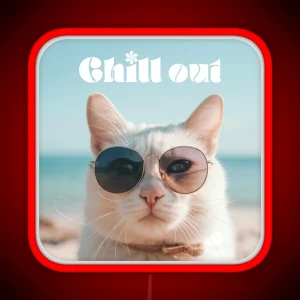 Chill Out Cat RGB Neon Sign