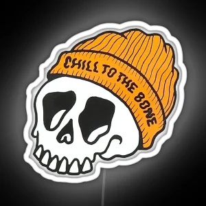 Chill To The Bone Skate Stoner Art RGB Neon Sign