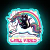 Chill Vibes Chill Cat And Unicorn Adventure RGB Neon Sign - Image 3