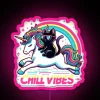 Chill Vibes Chill Cat And Unicorn Adventure RGB Neon Sign - Image 6