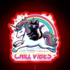Chill Vibes Chill Cat And Unicorn Adventure RGB Neon Sign - Image 2