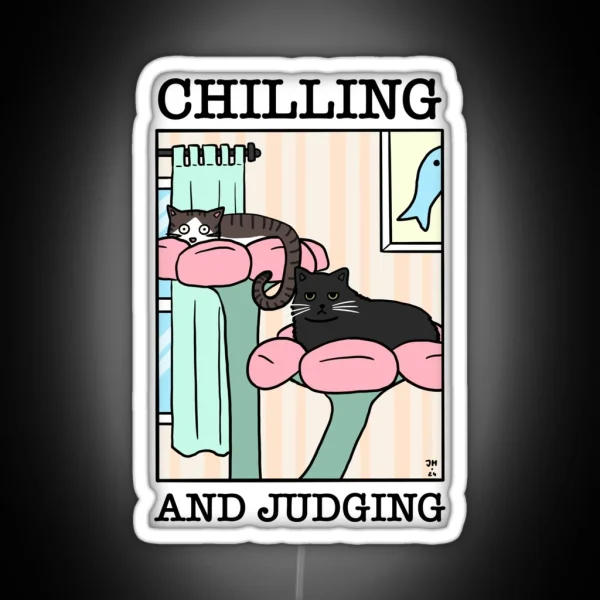 Chilling And Judging RGB Neon Sign