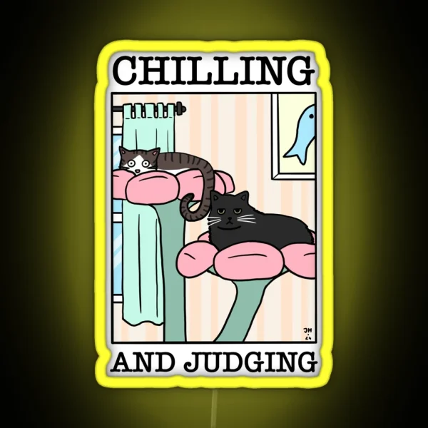 Chilling And Judging RGB Neon Sign