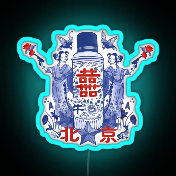 Chinese Blue And White Killers RGB Neon Sign