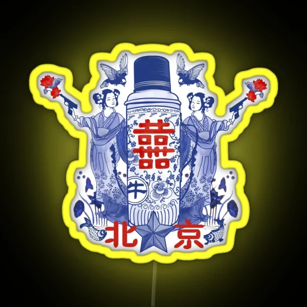 Chinese Blue And White Killers RGB Neon Sign