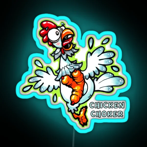 Choking Chicken RGB Neon Sign