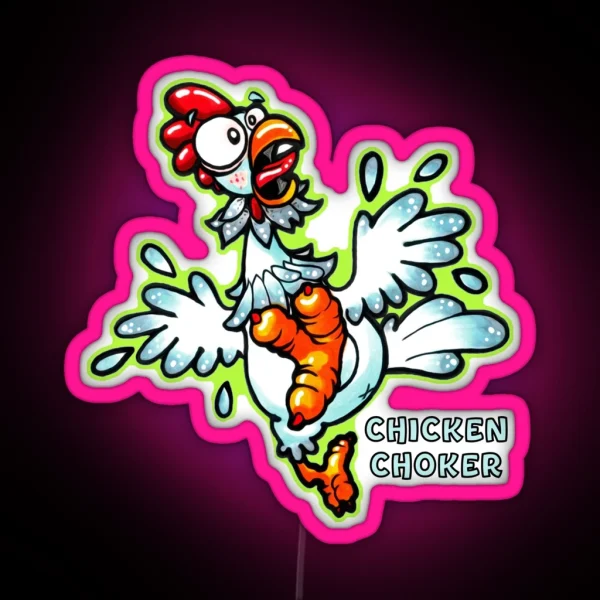 Choking Chicken RGB Neon Sign