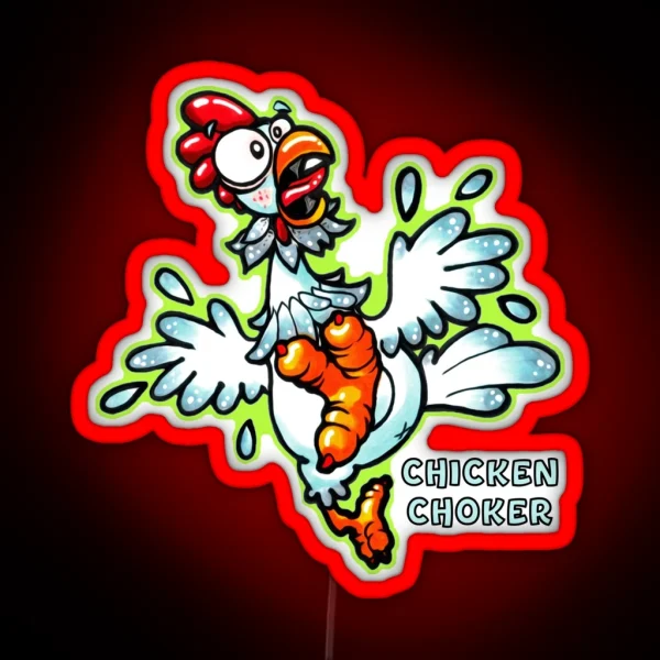 Choking Chicken RGB Neon Sign