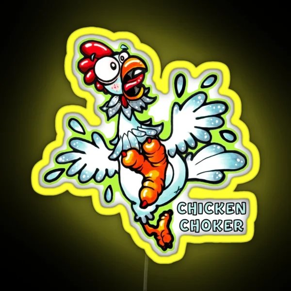 Choking Chicken RGB Neon Sign