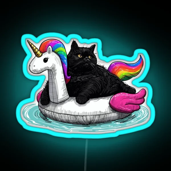 Chonky Rainbow Cat Unicorn RGB Neon Sign