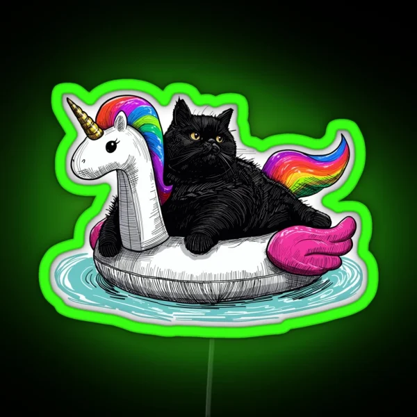 Chonky Rainbow Cat Unicorn RGB Neon Sign
