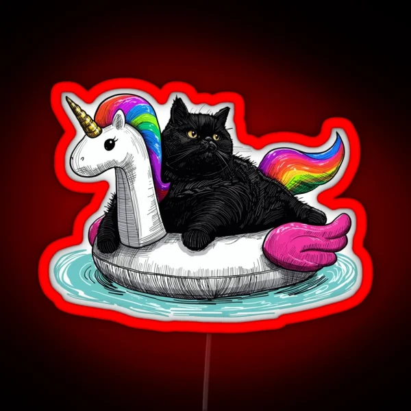 Chonky Rainbow Cat Unicorn RGB Neon Sign