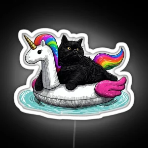 Chonky Rainbow Cat Unicorn RGB Neon Sign