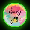 Choose Joy Calligraphy Pink Teal And Yellow Watercolor Circle RGB Neon Sign - Image 4