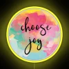 Choose Joy Calligraphy Pink Teal And Yellow Watercolor Circle RGB Neon Sign - Image 5