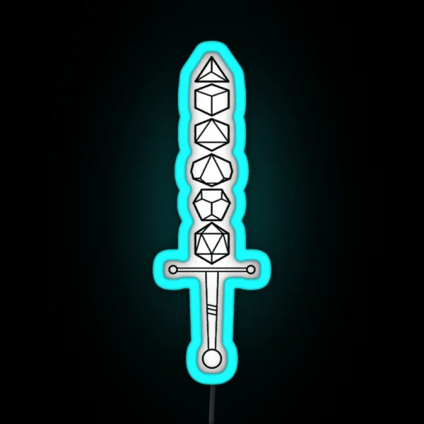 Choose Your Weapon Dark Dice Sword RGB Neon Sign