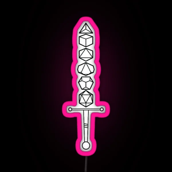 Choose Your Weapon Dark Dice Sword RGB Neon Sign