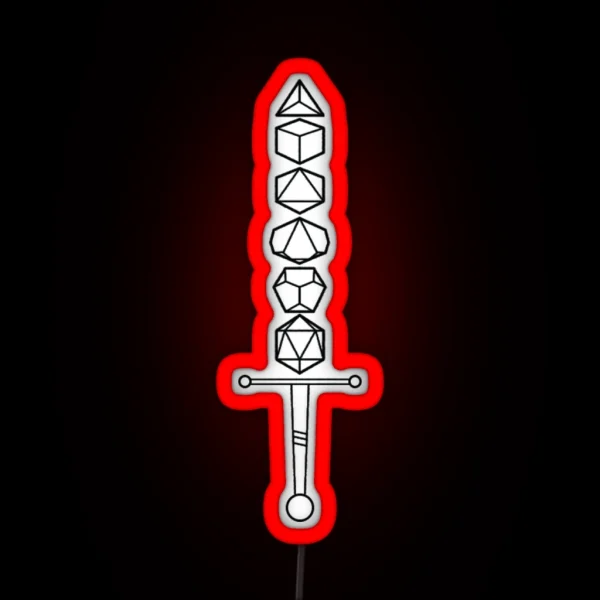 Choose Your Weapon Dark Dice Sword RGB Neon Sign