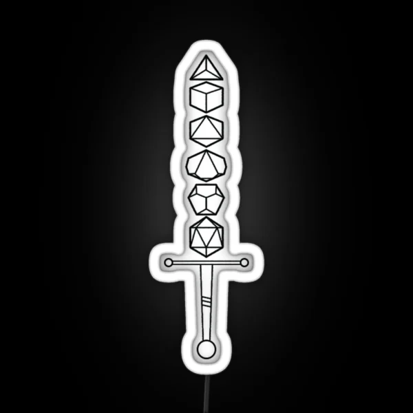 Choose Your Weapon Dark Dice Sword RGB Neon Sign