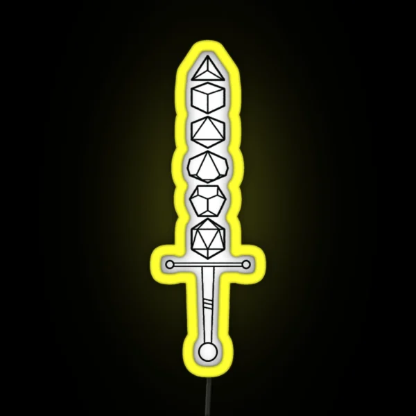 Choose Your Weapon Dark Dice Sword RGB Neon Sign