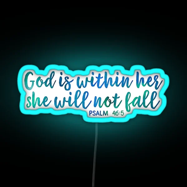 Christian Colorful Girly Watercolor Quote RGB Neon Sign